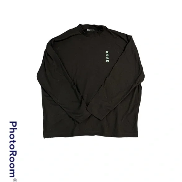 Asos design Graphic Long sleeve Black T-Shirt Sz M - Picture 2 of 2